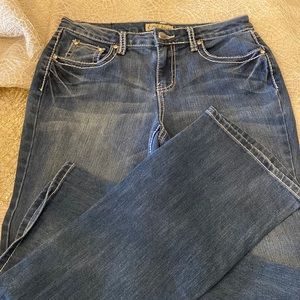 Earl Denim Blue Jeans with Rhinestone accents. Lightly used.